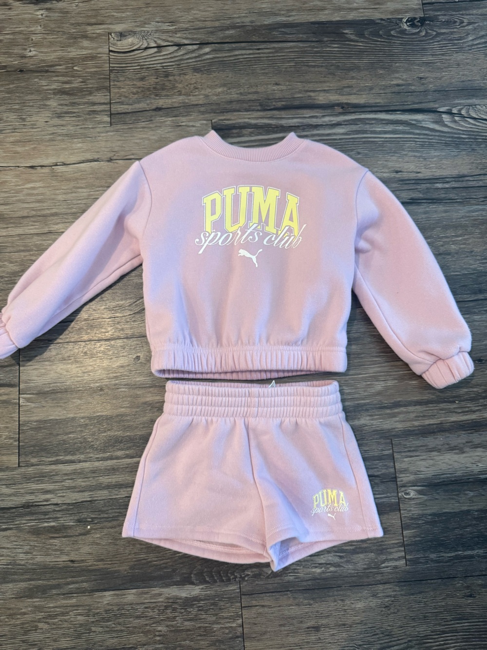 Puma Pink Girls' Sports Club Sweatshirt & Shorts Set